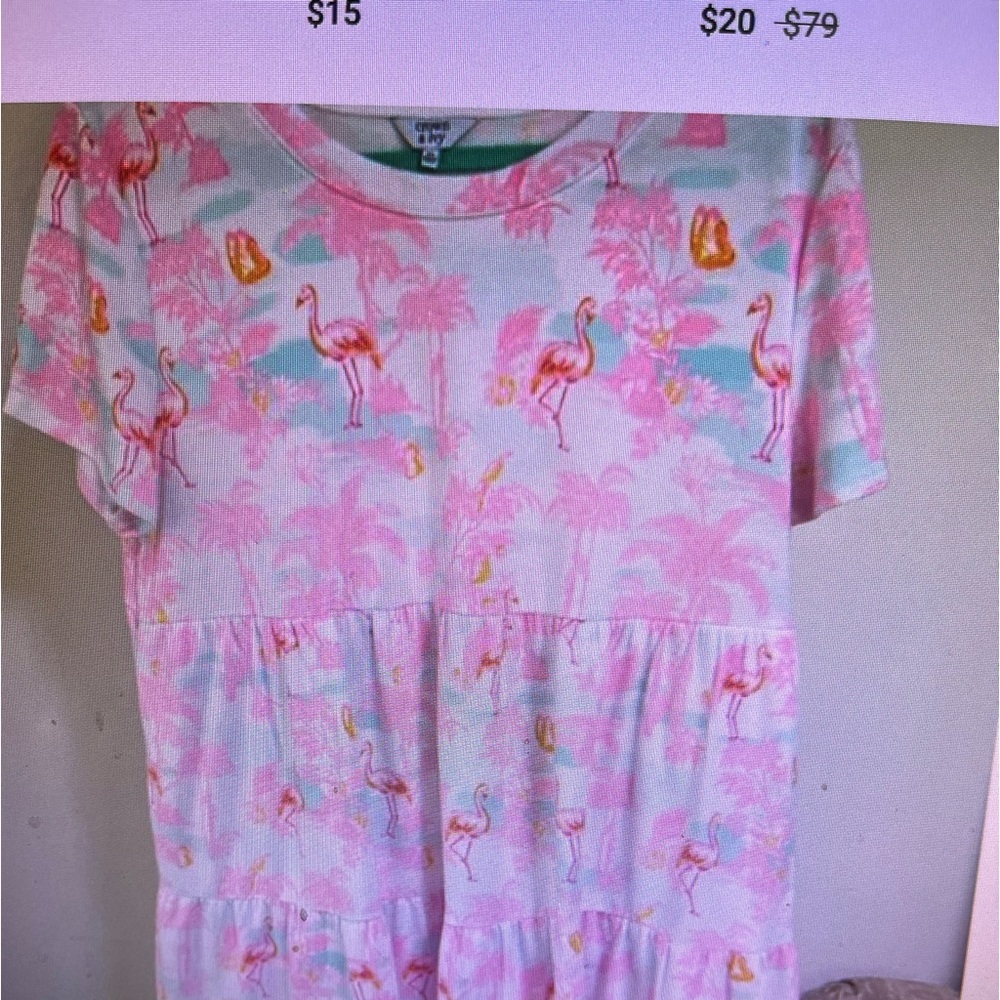 Crown & Ivy Pink Flamingo Baby Doll Style Dress XL
